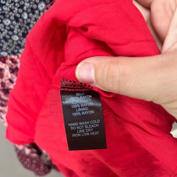 NEW Lulus La Vie En Roses Navy and Red Floral Print Dress- Sz. M - Picture 2 of 5